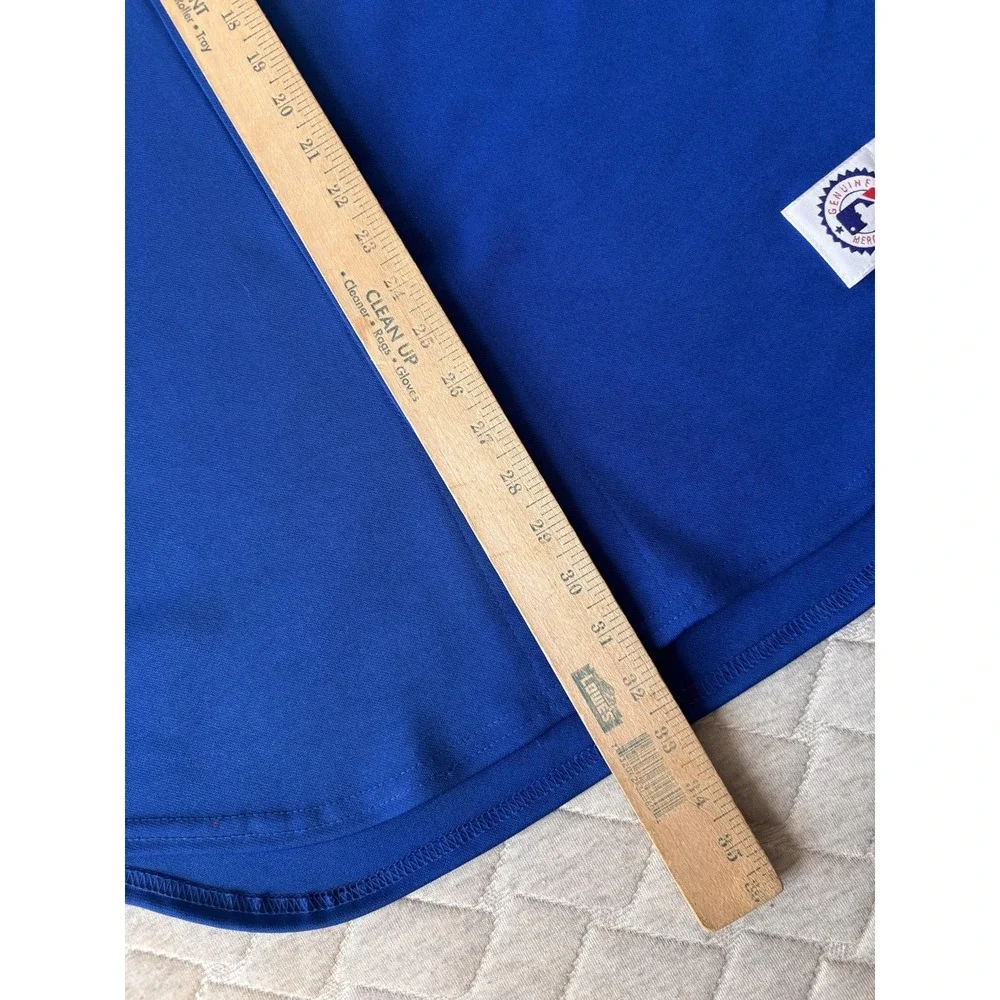Chicago Cubs Jersey Mens Large Blue MLB Baseball Majestic Button Front USA